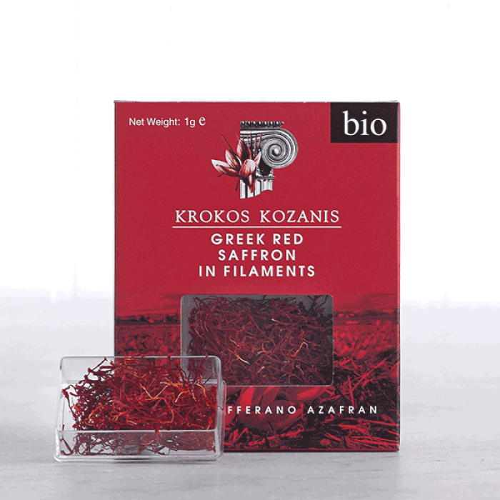 Krokos Kozanis Organic Greek Red Saffron in Filaments - 1g