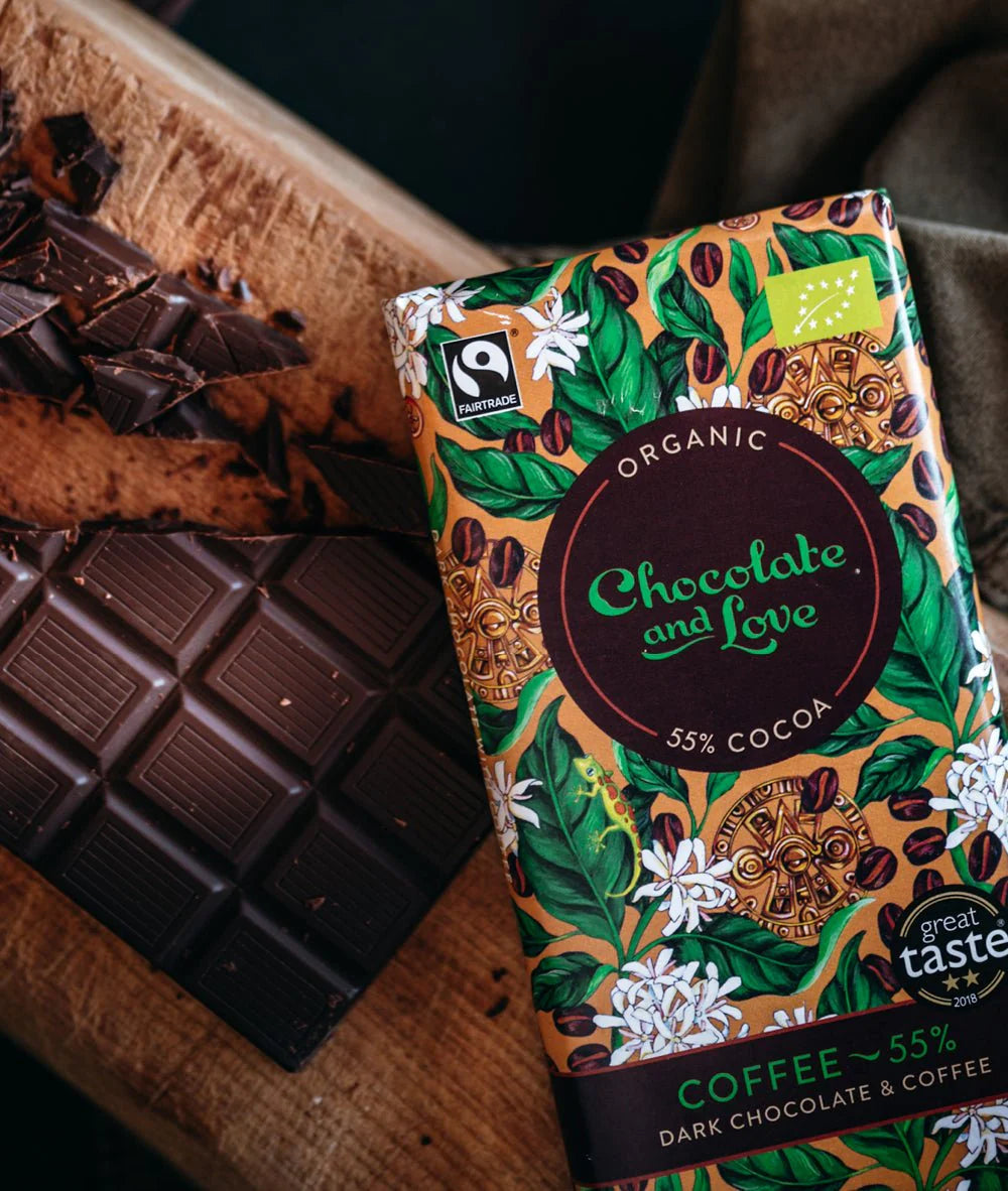 Chocolate and Love Fairtrade Organic Coffee 55% Dark Chocolate - 80g